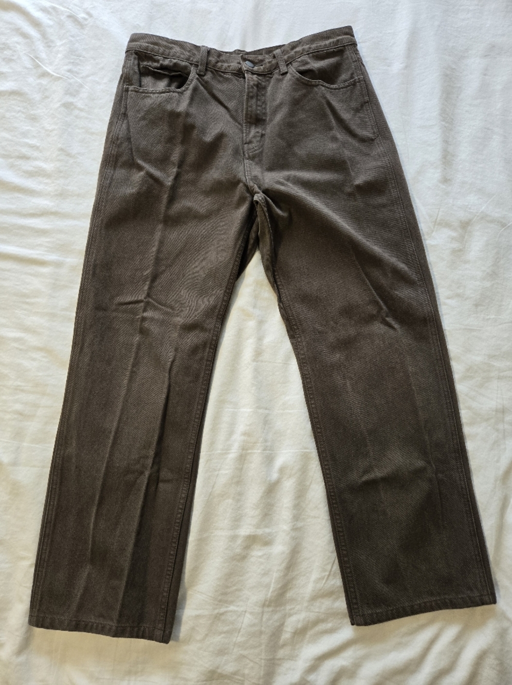 Uniqlo U Men's Brown Casual Pants, 100% Cotton, Size 33